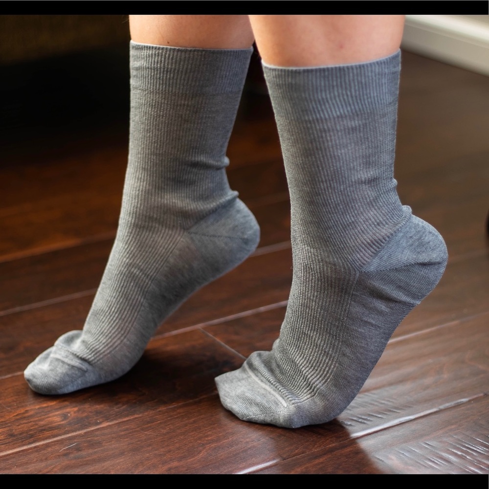 3pk Gray Non-Binding Lisle Cotton Italian Socks